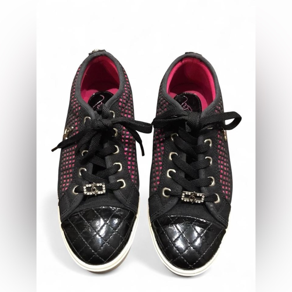 Y2K BABY PHAT Black & Pink Sneakers w/ rhinestone details - Women size 6.5